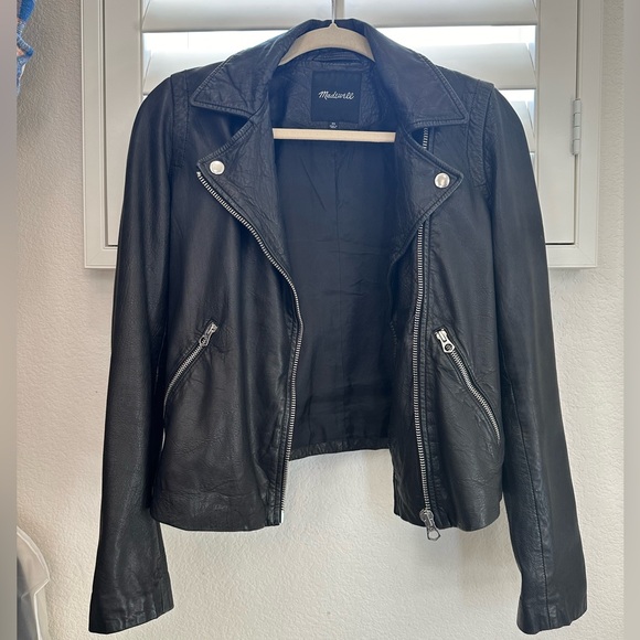 Washed Leather Motorcycle Jacket - Picture 4 of 4